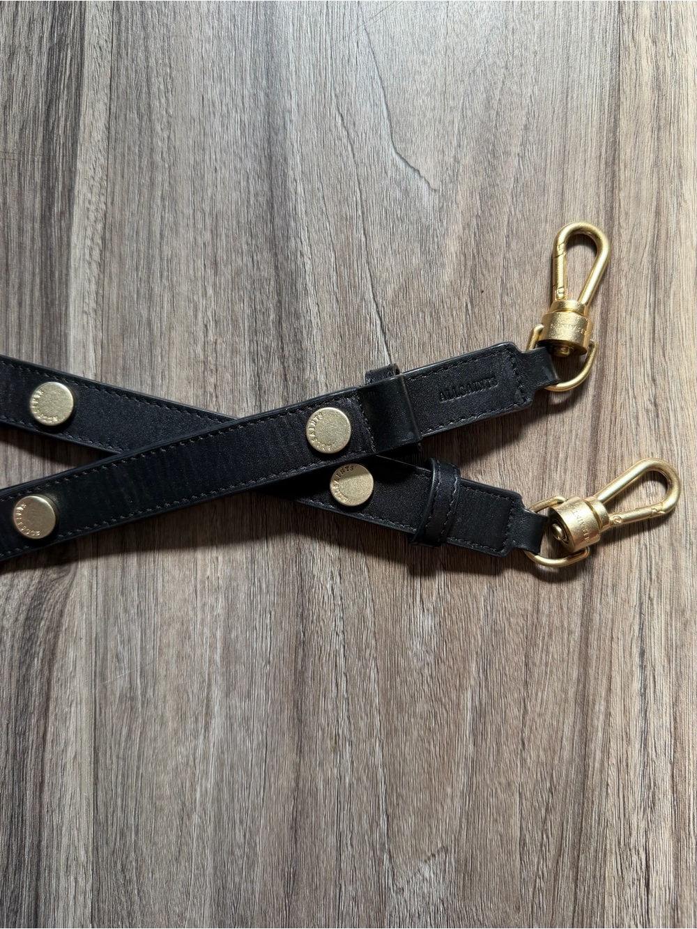 Allsaints leather shoulder bag strap replacement gold hardware